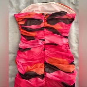 Sexy and fun Strapless “watercolor” mesh dress size M - 32”- 36” bust